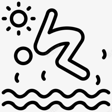 游泳水上运动体育锻炼图标图标