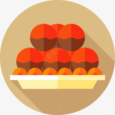 火锅肉丸肉丸三餐平的图标图标