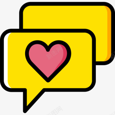 社交聊天聊天浪漫生活方式10黄色图标图标