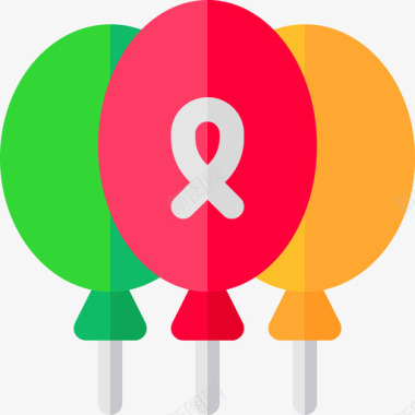 彩色气球气球慈善19号扁平图标图标