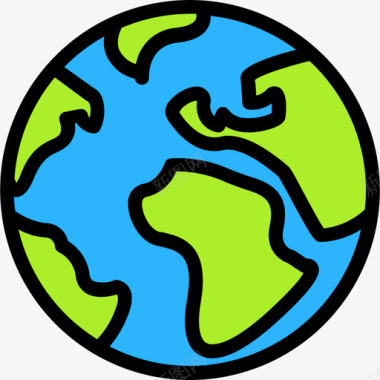 世界人口日世界地球3线性颜色图标图标