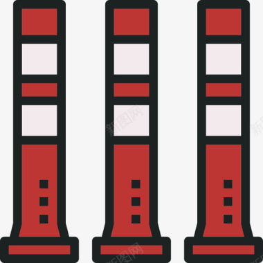 系船柱救援4线型颜色图标图标
