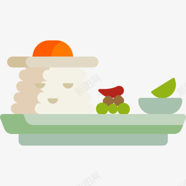 炒饭亚洲食品2平淡图标图标