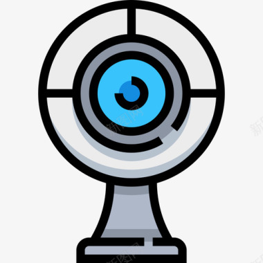 种植技术3图标网络摄像头计算机技术3线性彩色图标图标