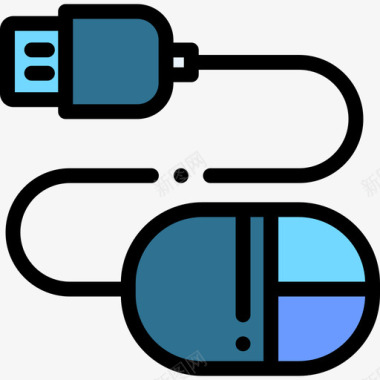 英文与鼠标鼠标计算机组件4线颜色图标图标