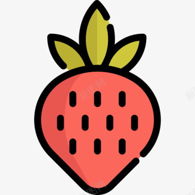 草莓背景草莓13号春线形颜色图标图标