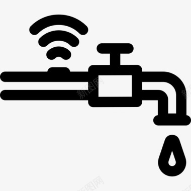 动态水水控制物联网5线性图标图标