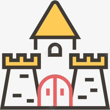 城堡游戏元素黄影图标图标