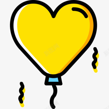 气球浪漫生活方式10黄色图标图标