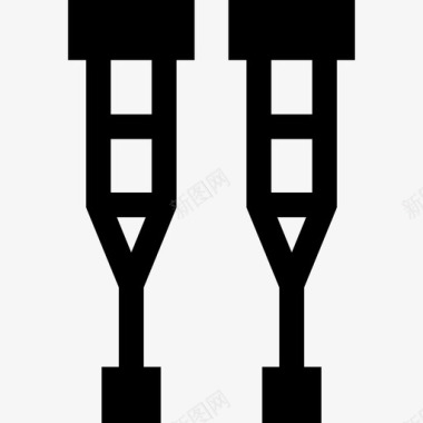 红白拐杖拐杖健康22填充图标图标