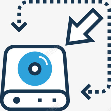 硬盘硬盘网页和开发12线性颜色图标图标