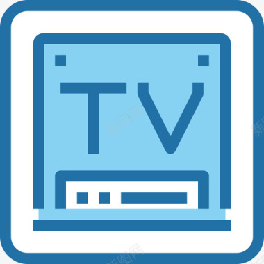 蓝色底图智能电视设备和技术4蓝色图标图标