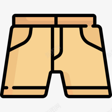 短裤夏季8线性颜色图标图标