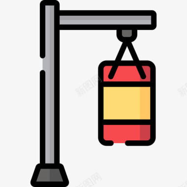 面袋冲孔袋健身47线性颜色图标图标