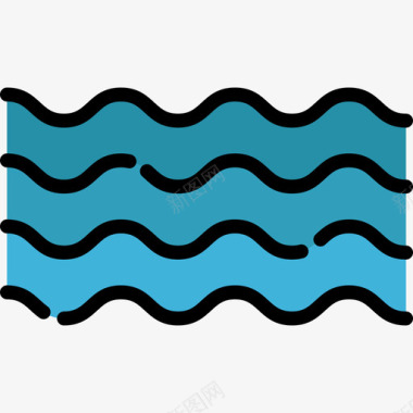 海洋暑假11线性颜色图标图标