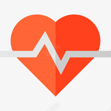 心电图心电图健康21平坦图标图标