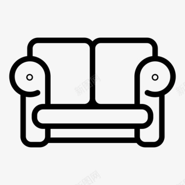 家庭沙发沙发休闲图标图标