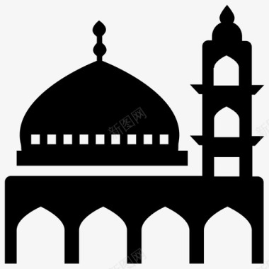 清真寺阿拉伯建筑伊斯兰建筑图标图标