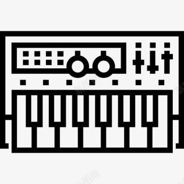 音乐节派对键盘音乐节11线性图标图标