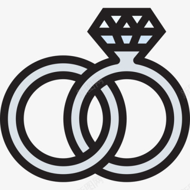 结婚戒指杂项5线性颜色图标图标