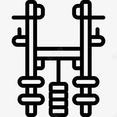 电影播放器材重量健身器材16线性图标图标