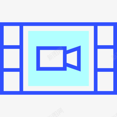 视频播放界面视频播放器电影视频线性颜色图标图标