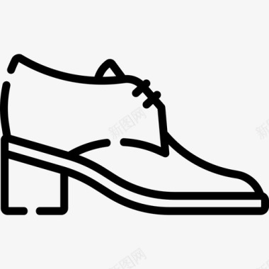 牛津鞋子3直线型图标图标