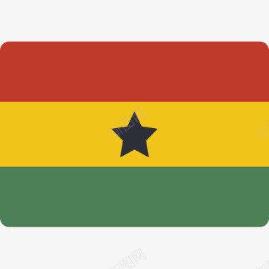 矢量火焰图标加纳国旗15平坦图标图标