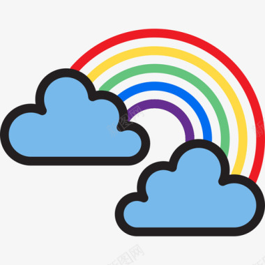 彩虹色块彩虹天气112线性颜色图标图标