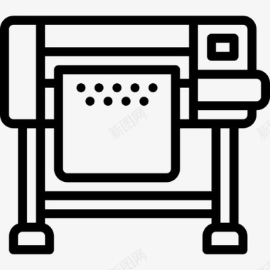 绘图积雪草绘图仪办公设备5线性图标图标