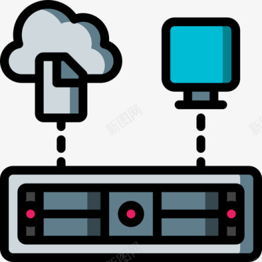 网络大数据服务器网络和数据库10线性颜色图标图标
