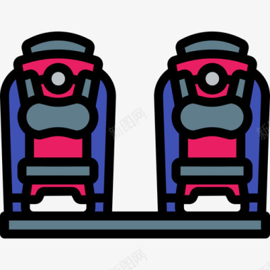 滑雪板极限运动线性颜色图标图标
