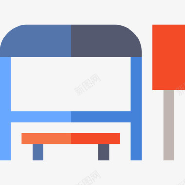 公共标识红公共汽车站城市22号公寓图标图标