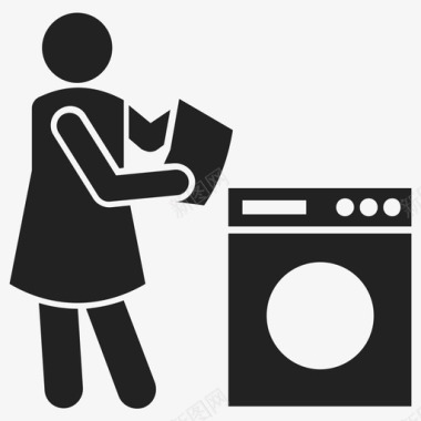 洗衣工洗衣服洗衣房图标图标