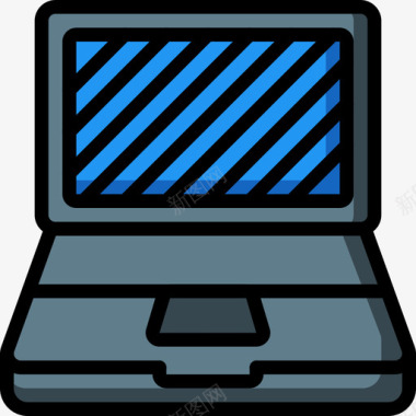 笔记本电脑办公设备2线颜色图标图标