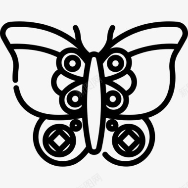蝴蝶波西米亚风格3直线型图标图标