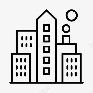 商务区城市建筑中央商务区图标图标