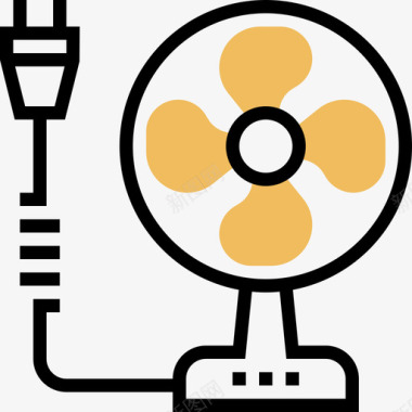 四叶风扇风扇技术设备2黄影图标图标
