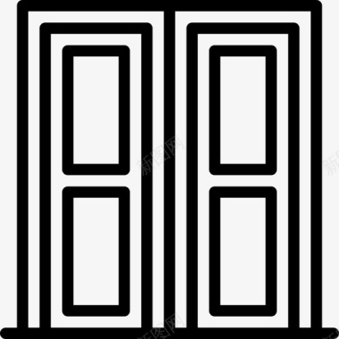 双开门家具和家居8直线型图标图标