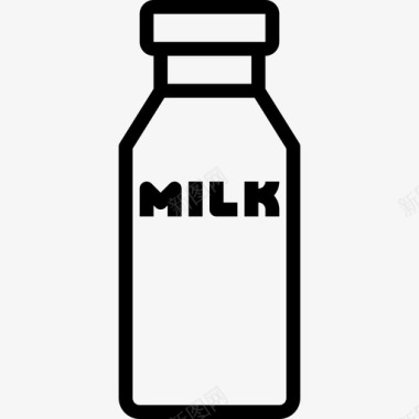 牛奶咖啡店48直线型图标图标