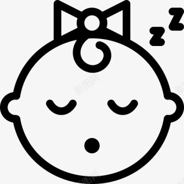 睡觉孩子直系图标图标