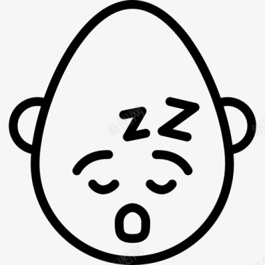 3C标志睡眠表情3线性图标图标