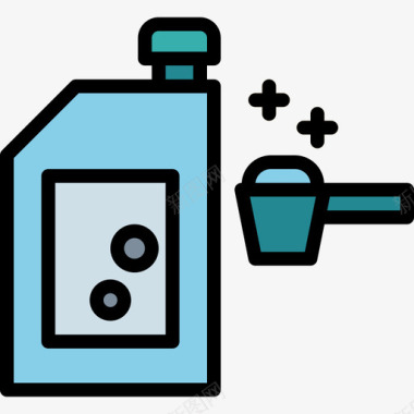 清洁房间清洁剂清洁剂26线性颜色图标图标