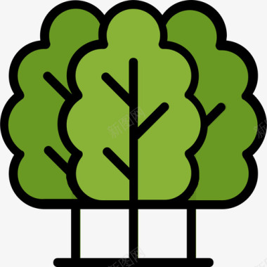 树木树木生态学92线形颜色图标图标