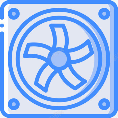 冷却风扇pc组件4蓝色图标图标