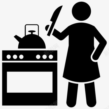 烹饪食物厨房用具制作食物图标图标
