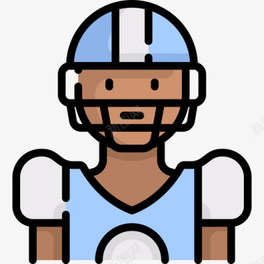 美国橄榄球运动员阿凡达16直线颜色图标图标