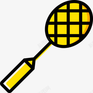 羽毛球运动47黄色图标图标