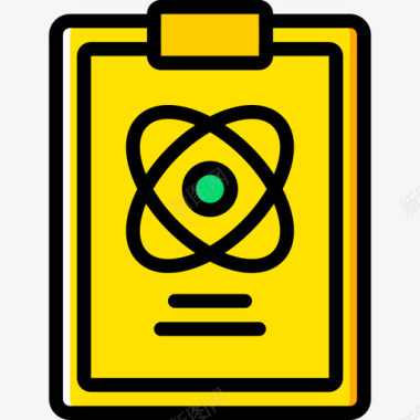 黄色铅笔剪贴板科学18黄色图标图标