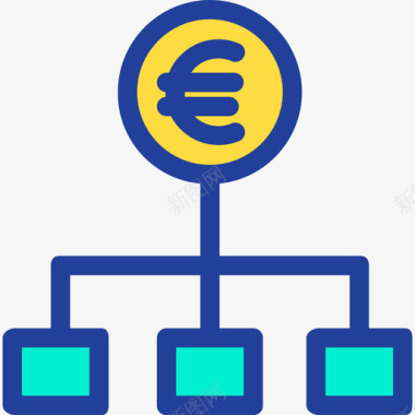 火焰欧元图标欧元银行和金融15线性颜色图标图标